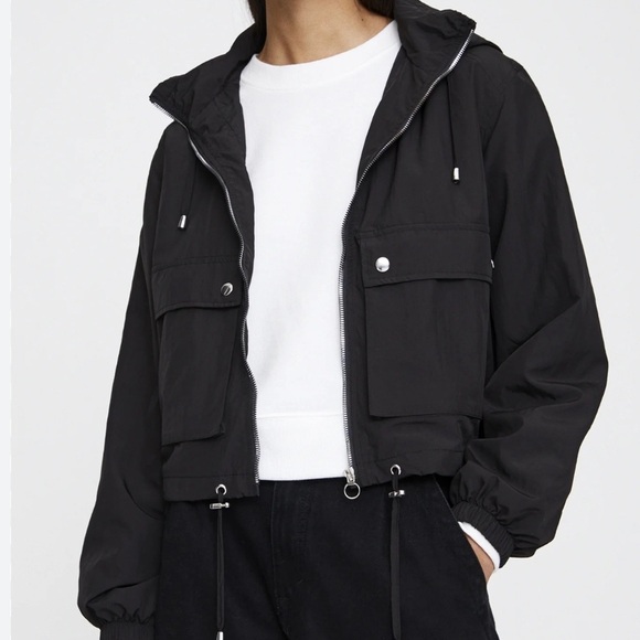 Pull&Bear Black Windbreaker Jacket - Picture 1 of 4